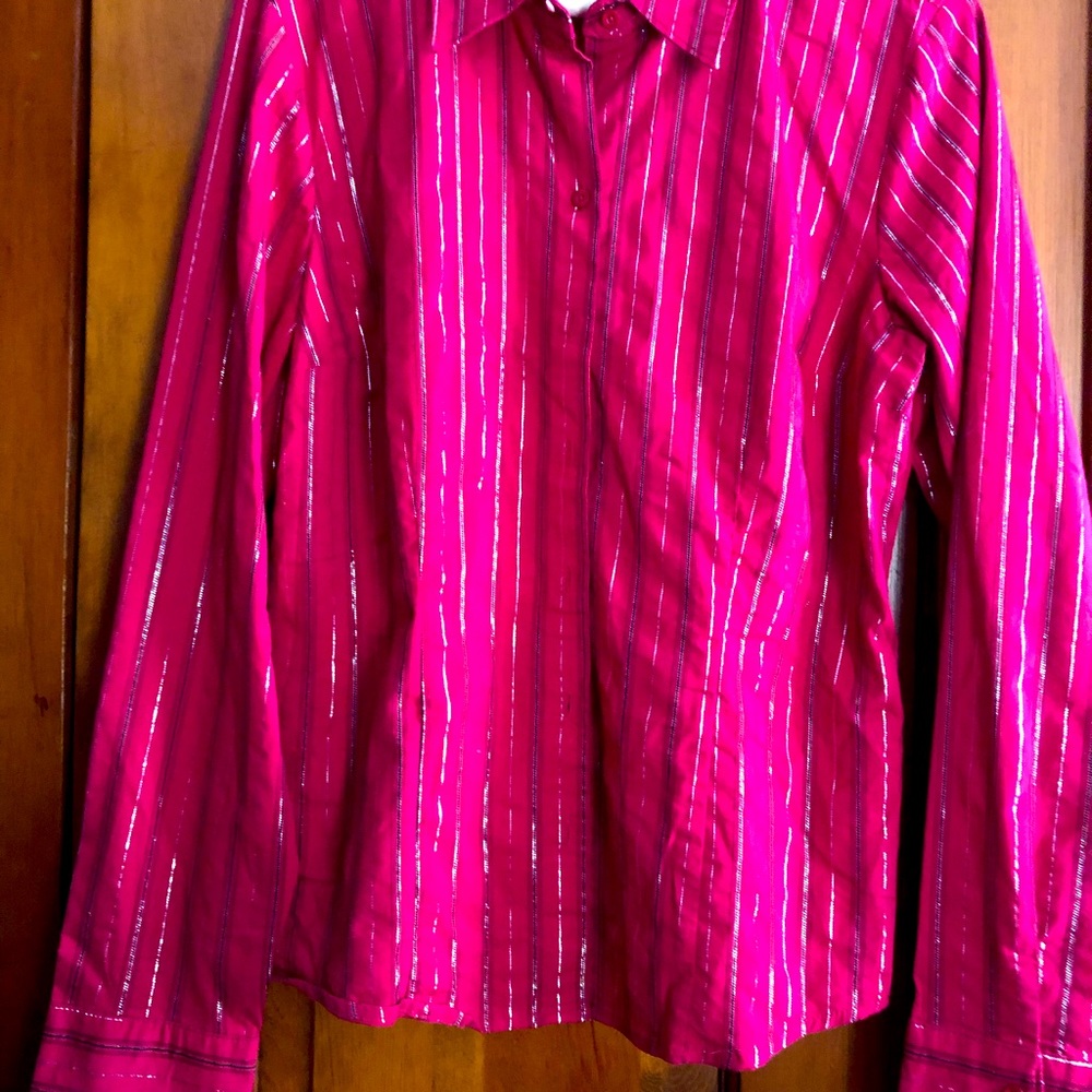 Sparkly striped juniors bottom down shirt/blouse